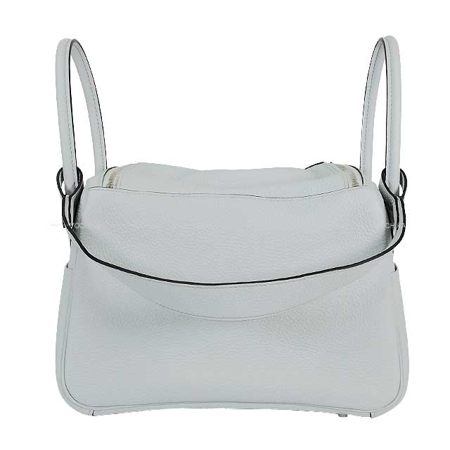 HERMES Shoulder bag Lindy 26 Bleu Pale Taurillon Clemence Silver HW Stamp C[EXCELLENT][Authentic]