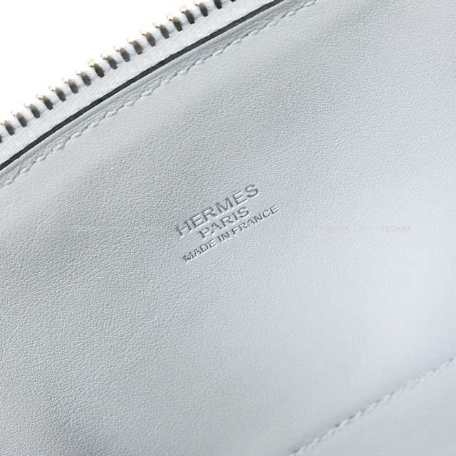 HERMES Shoulder bag Bolide31 Bleu Pale Taurillon Clemence Silver HW Stamp C[EXCELLENT][Authentic]
