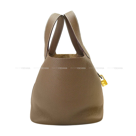 [Pre-loved] HERMES Handbag Picotin Lock 22 MM Etoupe Taurillon Clemence Gold HW Stamp U[LIKE NEW][Authentic]
