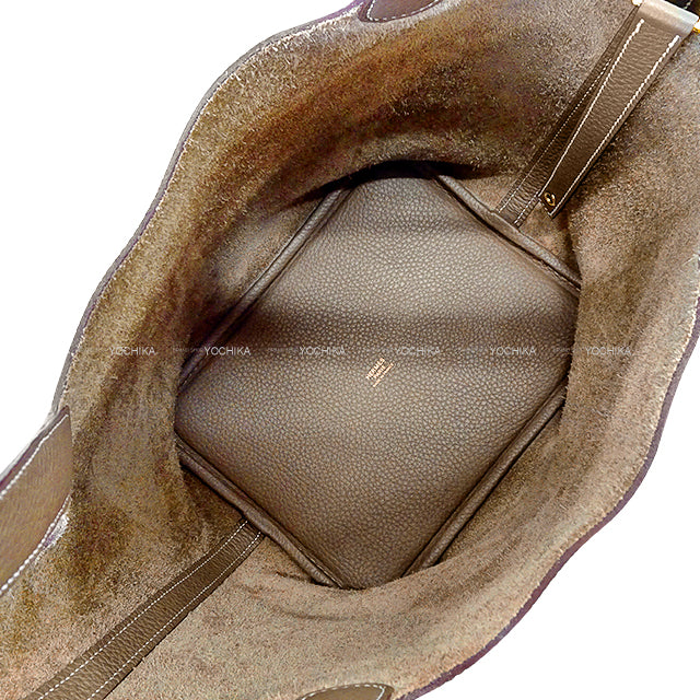 [Pre-loved] HERMES Handbag Picotin Lock 22 MM Etoupe Taurillon Clemence Gold HW Stamp U[LIKE NEW][Authentic]