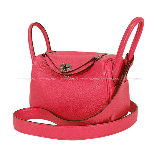 [Pre-loved] HERMES Shoulder bag Lindy mini 20 Rose Extreme Taurillon Clemence Silver HW Stamp Z[LIKE NEW][Authentic]