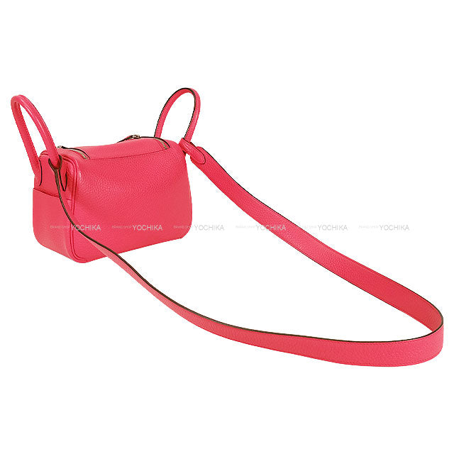 [Pre-loved] HERMES Shoulder bag Lindy mini 20 Rose Extreme Taurillon Clemence Silver HW Stamp Z[LIKE NEW][Authentic]