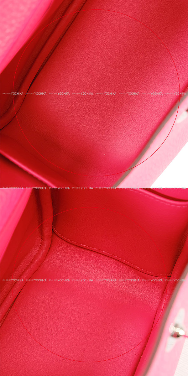 [Pre-loved] HERMES Shoulder bag Lindy mini 20 Rose Extreme Taurillon Clemence Silver HW Stamp Z[LIKE NEW][Authentic]