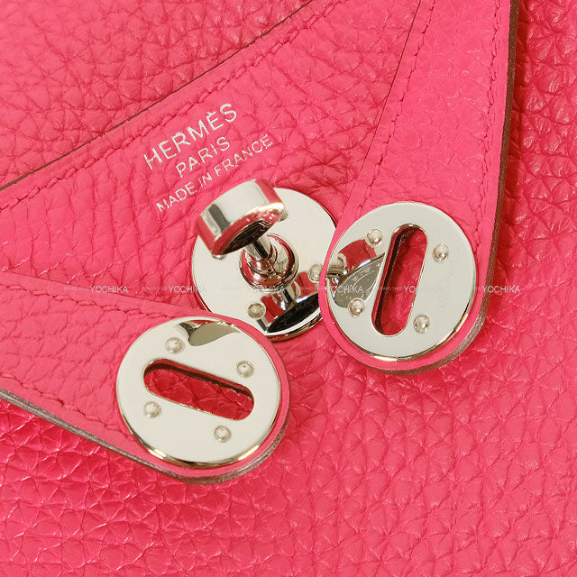 [Pre-loved] HERMES Shoulder bag Lindy mini 20 Rose Extreme Taurillon Clemence Silver HW Stamp Z[LIKE NEW][Authentic]