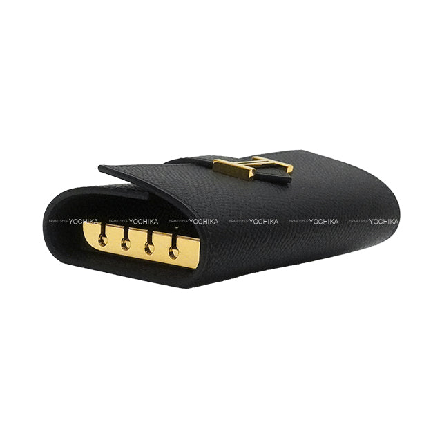 HERMES key case Barn 4-Key Holder Noir (Black) Veau Epsom Gold HW Stamp W[EXCELLENT][Authentic]