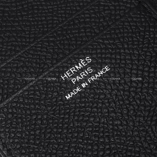 HERMES card holder MC2 Euclide Noir (Black) Veau Epsom Stamp B[EXCELLENT][Authentic]