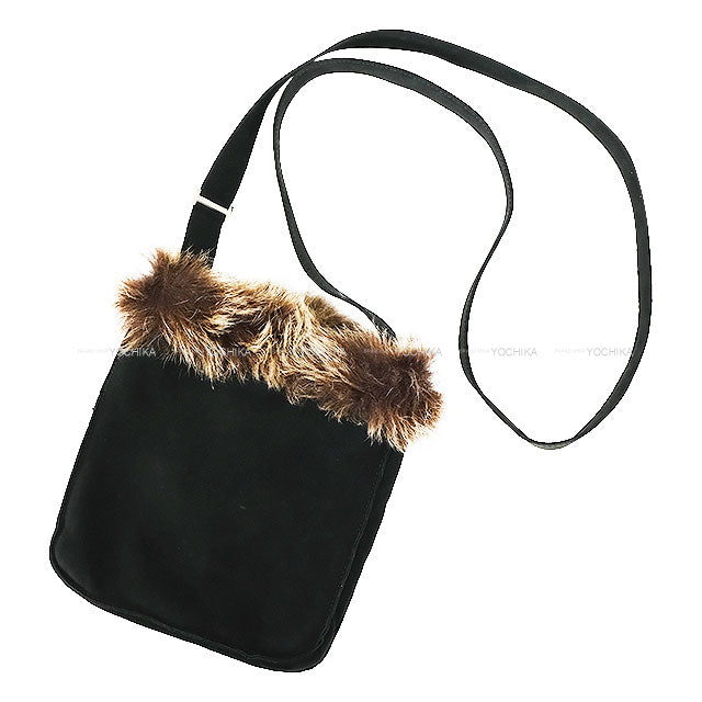 [Pre-loved] HERMES Shoulder bag Sac Toudou Noir (Black) Suede/Fur Silver HW[USED SA][Authentic]