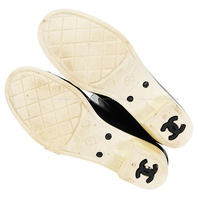 [Pre-loved] CHANEL boots Women's camellia Rain Boots COCO Mark Noir (Black)/Blanc (White)  #40 G26648[USED AB][Authentic]