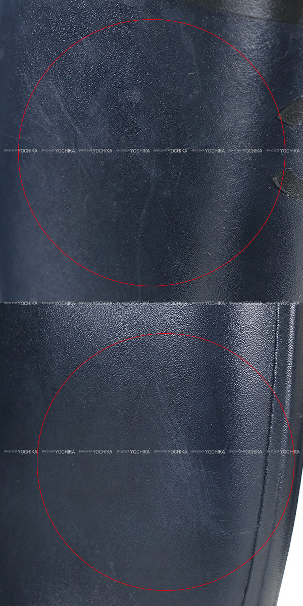 CHANEL boots Women's Long Rain Coco mark Navy/Noir (Black) Rubber #39 G45838[EXCELLENT][Authentic]