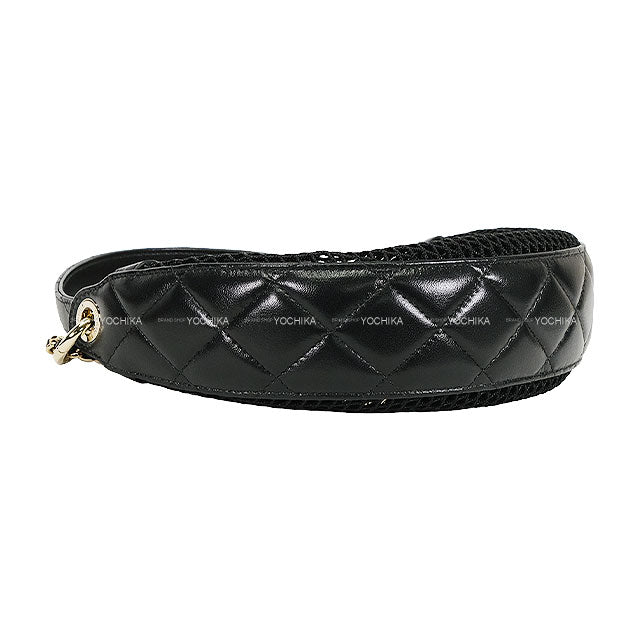 2025SS CHANEL Clutch bag Chain Coco mark Noir (Black) Mesh/Shiny Calf Champagne Gold HW AP4573[BRAND NEW][Authentic]