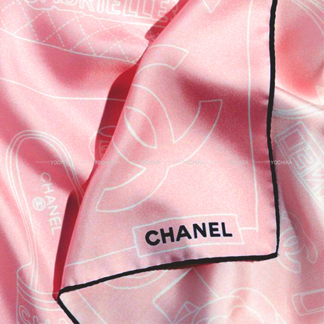 2024SS CHANEL scarf Coco mark Iconic Logo Pink Silk AA9820[BRAND NEW][Authentic]