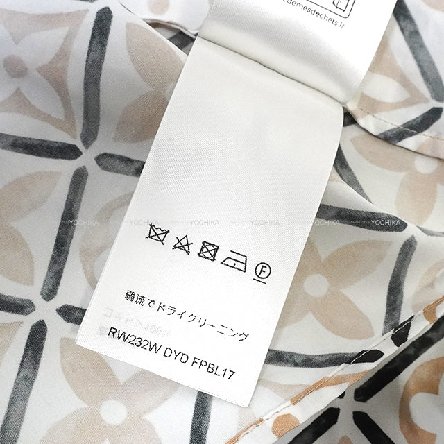 2023SS LOUIS VUITTON Blouse Women's Top Cape By the Pool Cropped Beige/Blanc (White)/Noir (Black) Cotton #38 1ABPW6[EXCELLENT][Authentic]