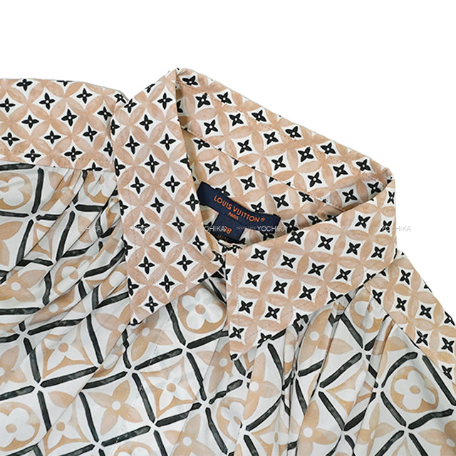 2023SS LOUIS VUITTON Blouse Women's Top Cape By the Pool Cropped Beige/Blanc (White)/Noir (Black) Cotton #38 1ABPW6[EXCELLENT][Authentic]