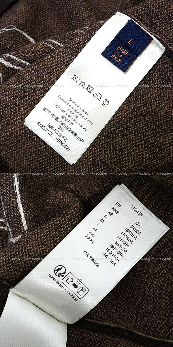 2023AW LOUIS VUITTON Knit Monogram Embroidery Graphite Crewneck Brown Wool #L 1ABXYU[EXCELLENT][Authentic]