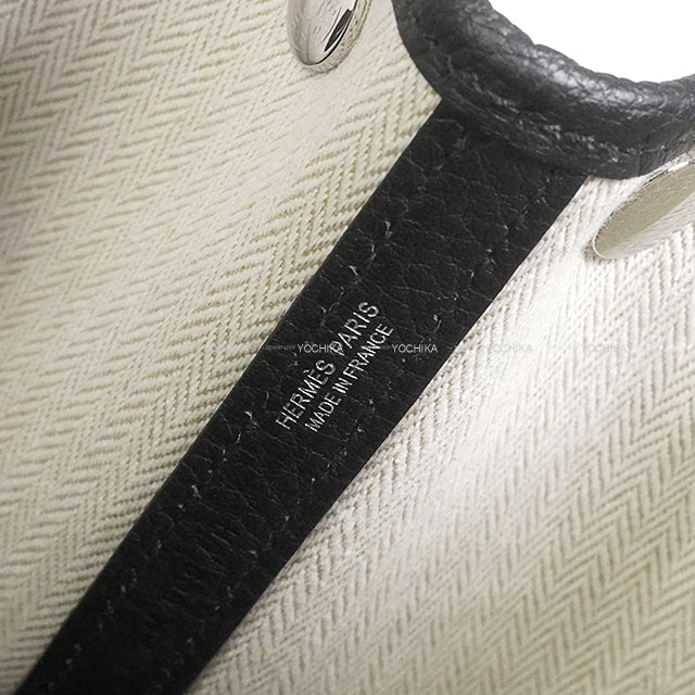 HERMES tote bag Garden Party 30 TPM All Leather Noir (Black) Veau Negonda Silver HW Stamp B[ALMOST NEW][Authentic]