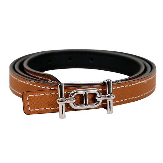 HERMES belt Belt 13 Ankle Chaine D'ancre Noir (Black)/Gold Veau Swift/Veau Epsom #70 Silver HW Stamp W[EXCELLENT][Authentic]