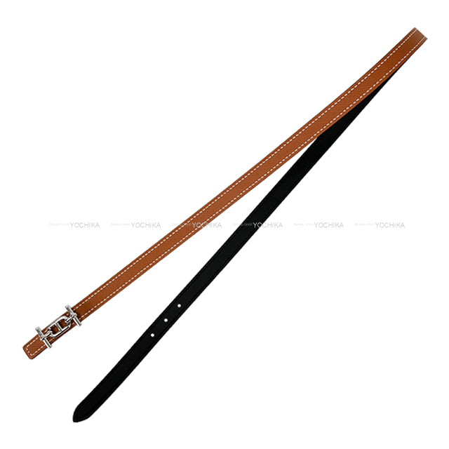 HERMES belt Belt 13 Ankle Chaine D'ancre Noir (Black)/Gold Veau Swift/Veau Epsom #70 Silver HW Stamp W[EXCELLENT][Authentic]