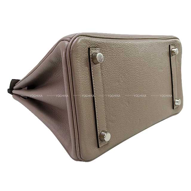 [Pre-loved] HERMES Handbag Birkin25 Gris Asphalte Taurillon Novillo Silver HW Stamp Y[USED SA][Authentic]