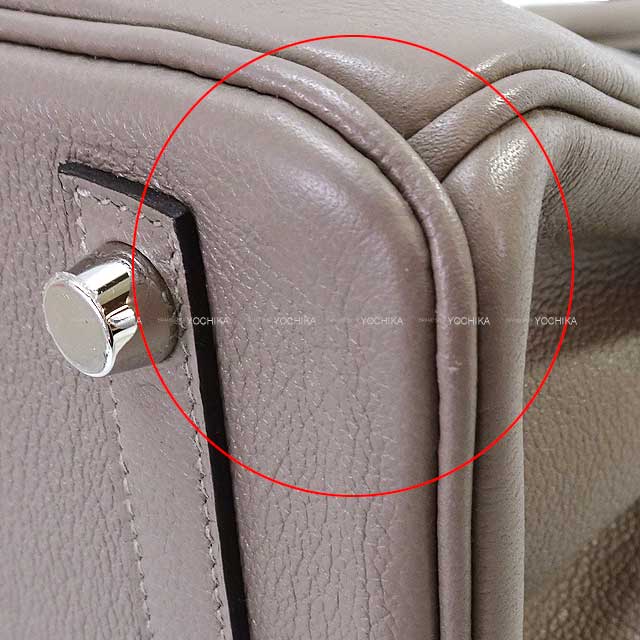 [Pre-loved] HERMES Handbag Birkin25 Gris Asphalte Taurillon Novillo Silver HW Stamp Y[USED SA][Authentic]