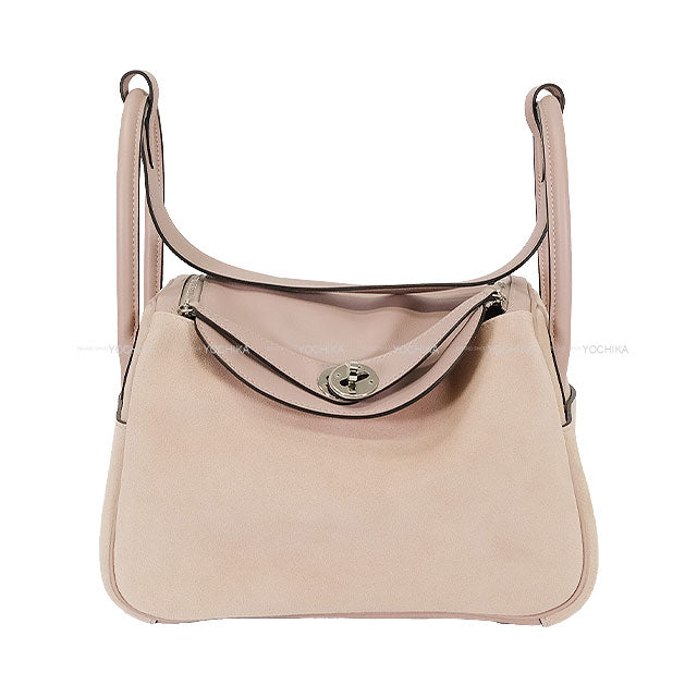 HERMES Shoulder bag Lindy 26 Glycine Veau Swift/Grizzly Silver HW Stamp X[EXCELLENT][Authentic]