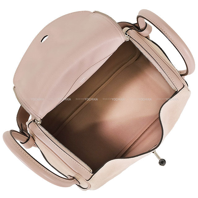 HERMES Shoulder bag Lindy 26 Glycine Veau Swift/Grizzly Silver HW Stamp X[EXCELLENT][Authentic]