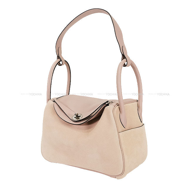 HERMES Shoulder bag Lindy 26 Glycine Veau Swift/Grizzly Silver HW Stamp X[EXCELLENT][Authentic]