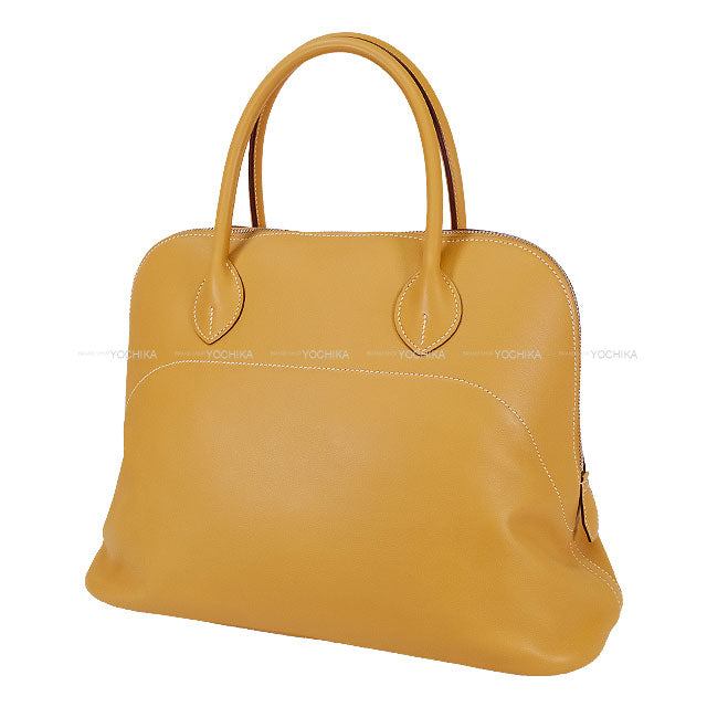 HERMES Handbag Bolide Relax 35 Curry Veau Sikkim Silver HW Stamp T[EXCELLENT][Authentic]