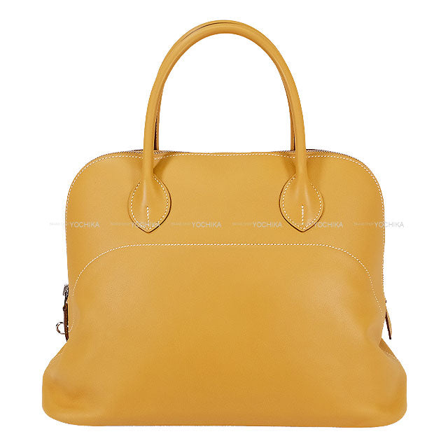 HERMES Handbag Bolide Relax 35 Curry Veau Sikkim Silver HW Stamp T[EXCELLENT][Authentic]