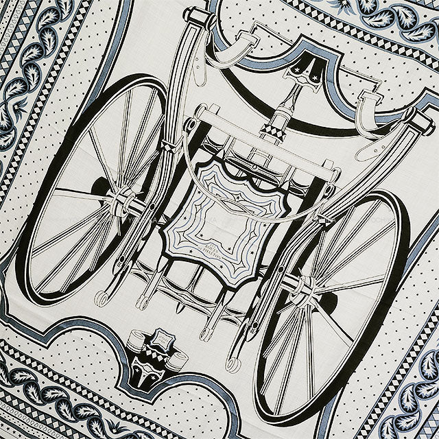 2024AW HERMES scarf Carre 140 chariot wheel Glycine/Ardoise/Black Cashmere70% / Silk30%[BRAND NEW][Authentic]