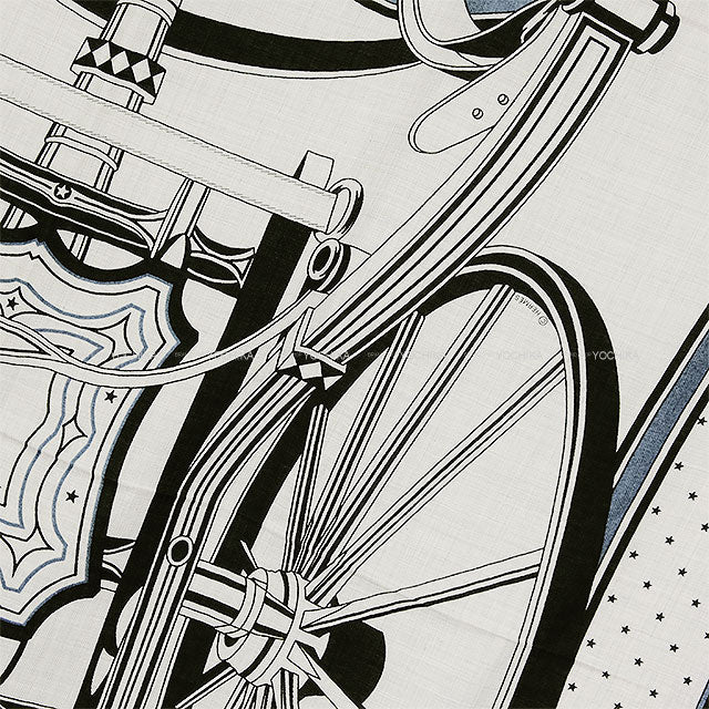 2024AW HERMES scarf Carre 140 chariot wheel Glycine/Ardoise/Black Cashmere70% / Silk30%[BRAND NEW][Authentic]