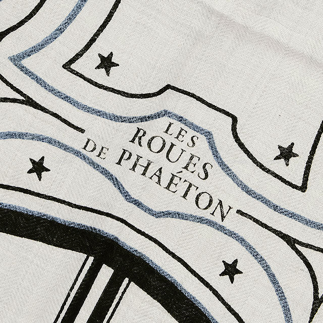 2024AW HERMES scarf Carre 140 chariot wheel Glycine/Ardoise/Black Cashmere70% / Silk30%[BRAND NEW][Authentic]