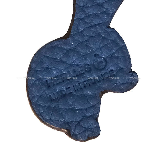 HERMES bag charm Petit H Poodle Dog Gris Mouette/Bleu Tempete Veau Epsom/Veau Togo[EXCELLENT][Authentic]