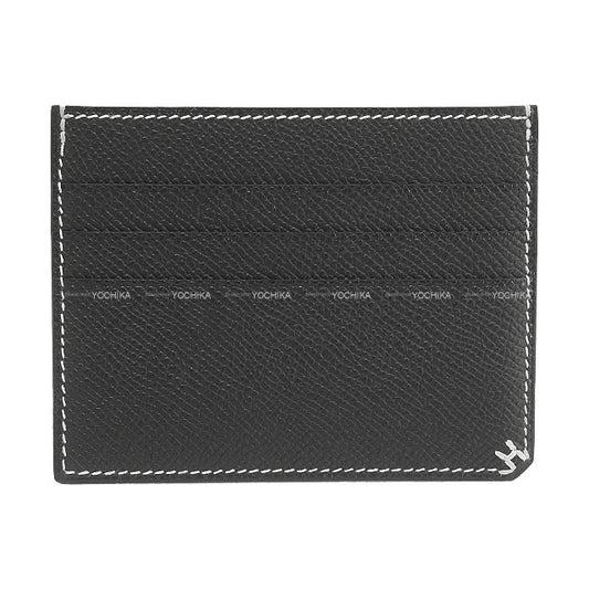 HERMES card holder Card Holder Porte-Car 7cc H Sellier Noir (Black) Veau Epsom Stamp W[BRAND NEW][Authentic]