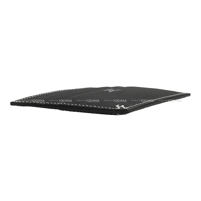 HERMES card holder Card Holder Porte-Car 7cc H Sellier Noir (Black) Veau Epsom Stamp W[BRAND NEW][Authentic]