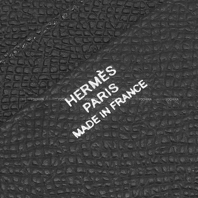 HERMES card holder Card Holder Porte-Car 7cc H Sellier Noir (Black) Veau Epsom Stamp W[BRAND NEW][Authentic]