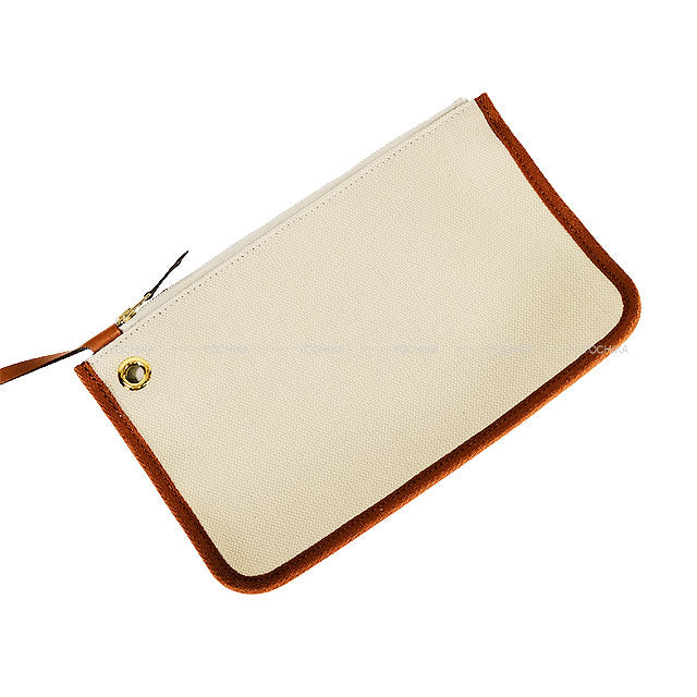 HERMES Shoulder bag HerBag Zip 31 PM Gold/Beton/Fauve Toile Militaire/Vache Hunter Pouch W:9.1" H:5.5" Gold HW Stamp B[EXCELLENT][Authentic]