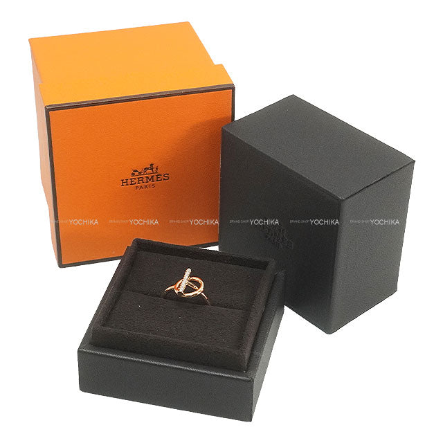 HERMES ring Ring Echappee PM Pink gold K18PG/Diamond #52 H219691B00046[EXCELLENT][Authentic]