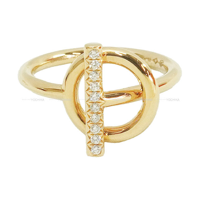 HERMES ring Ring Echappee PM Pink gold K18PG/Diamond #52 H219691B00046[EXCELLENT][Authentic]