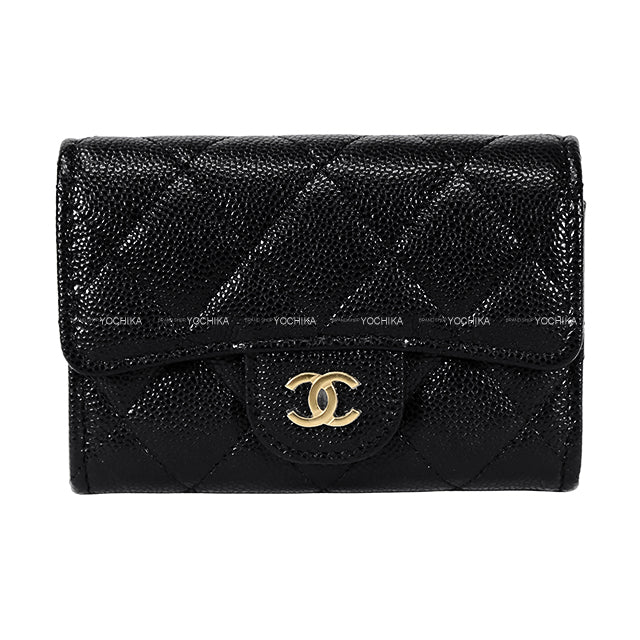 CHANEL card holder Matelasse COCO Mark Classic Flap Zipper Noir (Black)/Bordeaux Graind Calf(Caviarskin) Champagne Gold HW AP4096[BRAND NEW][Authentic]