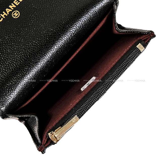 CHANEL card holder Matelasse COCO Mark Classic Flap Zipper Noir (Black)/Bordeaux Graind Calf(Caviarskin) Champagne Gold HW AP4096[BRAND NEW][Authentic]