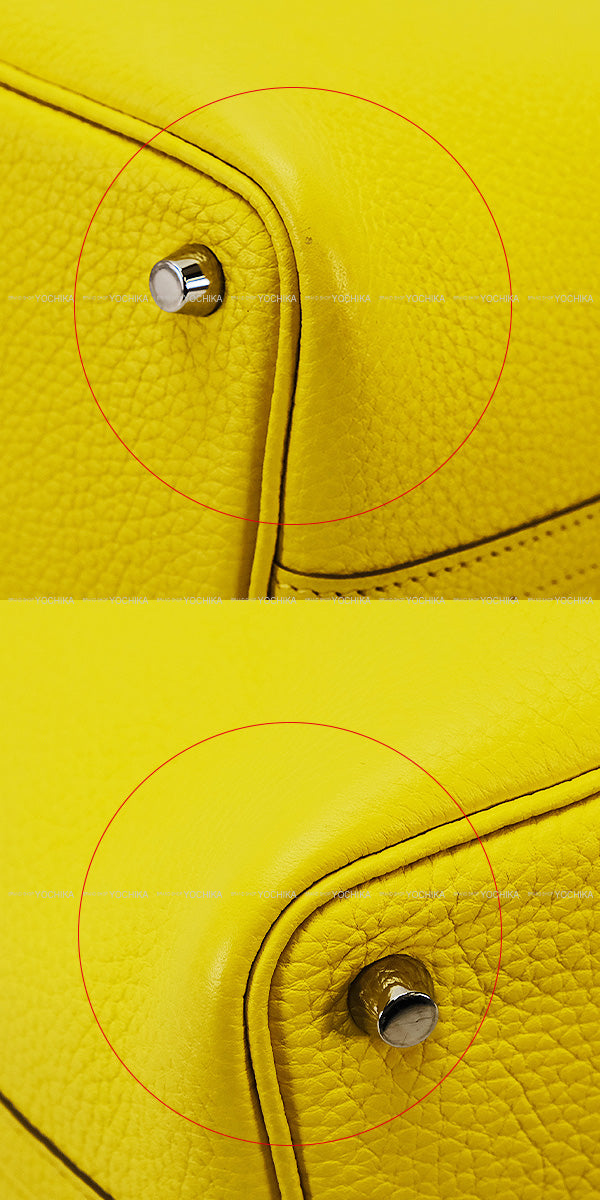 [Pre-loved] HERMES Handbag Picotin Lock 18 PM Lime Taurillon Clemence Silver HW Stamp Z[USED SA][Authentic]