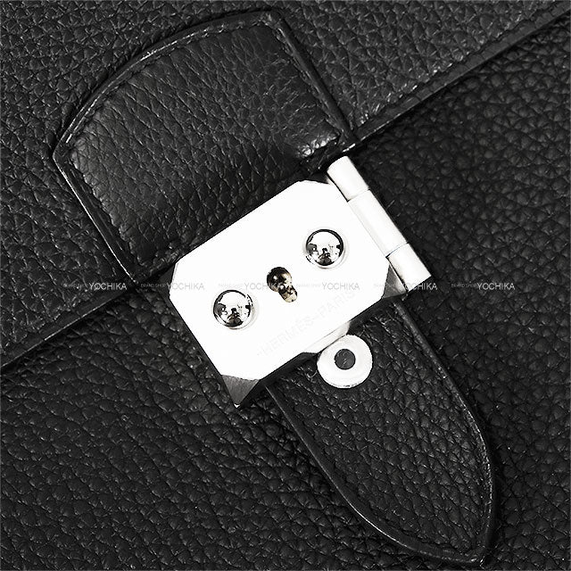 HERMES Business bag Sac a depeches29 Noir (Black) Veau Togo Mat Silver HW Stamp U[EXCELLENT][Authentic]