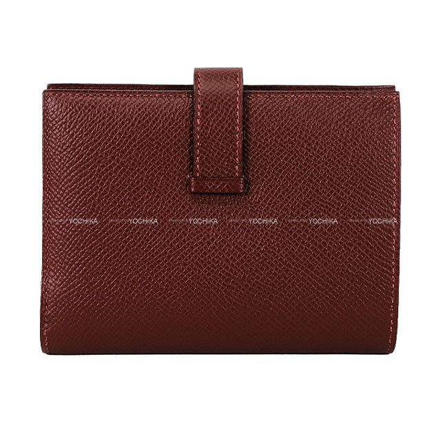 HERMES Bi-fold wallet Bearn Compact Rouge H Veau Epsom Gold HW Stamp W[BRAND NEW][Authentic]