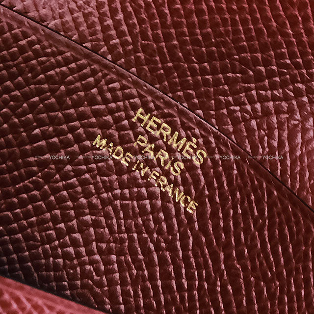 HERMES Bi-fold wallet Bearn Compact Rouge H Veau Epsom Gold HW Stamp W[BRAND NEW][Authentic]