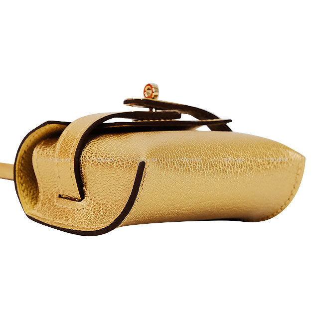 HERMES bag charm Kelly Festival New Dore (Metallic Gold) Chevre Chamkila Champagne Gold HW Stamp K[BRAND NEW][Authentic]