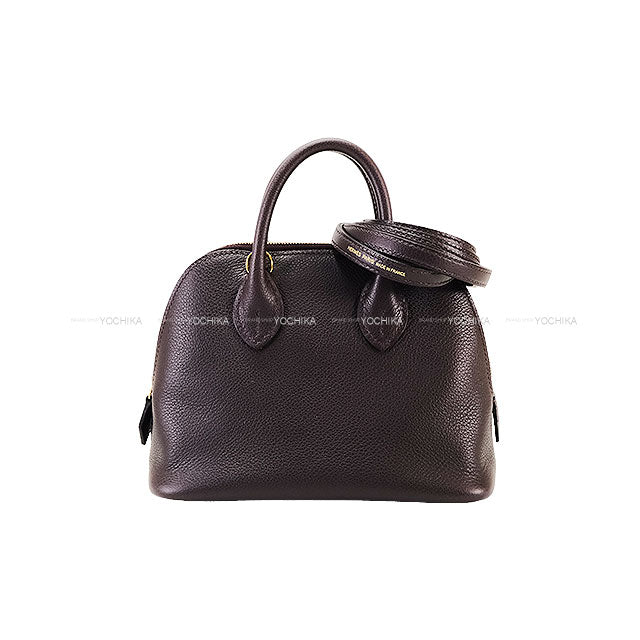 HERMES Shoulder bag Bolide 1923 20 mini Verso Prunoir/Prune Evercolor Gold HW Stamp K[BRAND NEW][Authentic]