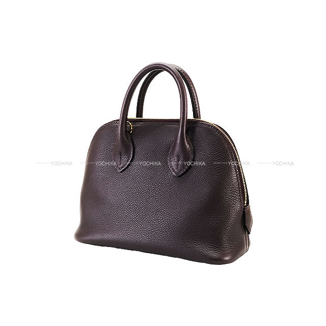 HERMES Shoulder bag Bolide 1923 20 mini Verso Prunoir/Prune Evercolor Gold HW Stamp K[BRAND NEW][Authentic]