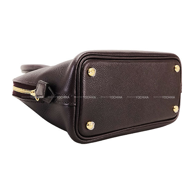 HERMES Shoulder bag Bolide 1923 20 mini Verso Prunoir/Prune Evercolor Gold HW Stamp K[BRAND NEW][Authentic]