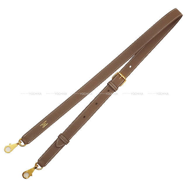 HERMES shoulder strap A Strap 20mm Etoupe Veau Epsom Gold HW Stamp K[BRAND NEW][Authentic]
