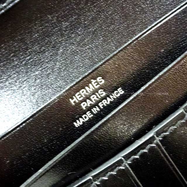 HERMES Bi-fold wallet Bearn Compact Monochrome SO BLACK Noir (Black) Box Calf Black HW Stamp W[BRAND NEW][Authentic]